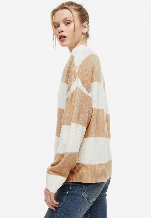 H&M - Jumper - cream/beige striped
