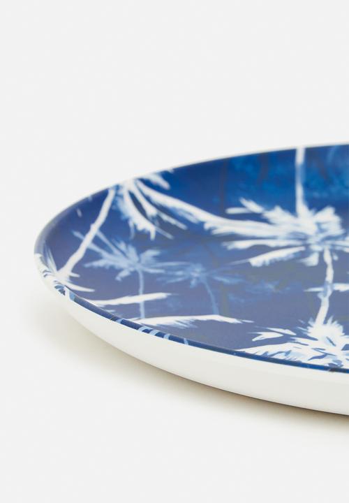 Excellent Houseware - Palms dinner plate set of 4 - blue