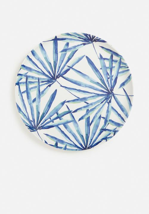 Excellent Houseware - Palms dinner plate set of 4 - blue