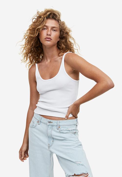 H&M - Curvy fit wide regular jeans - pale denim blue