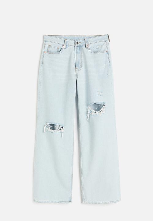 H&M - Curvy fit wide regular jeans - pale denim blue