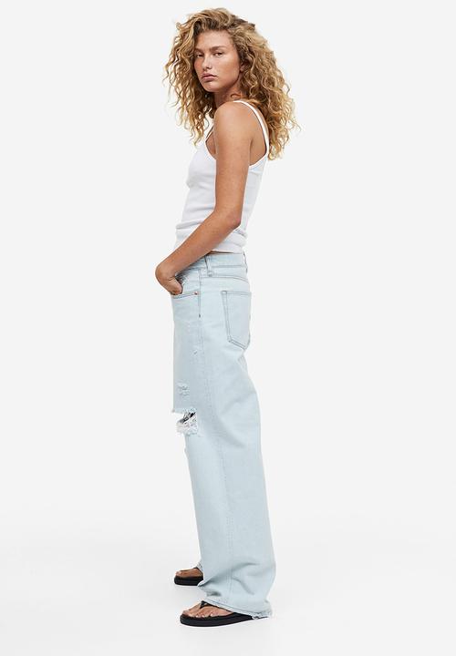 H&M - Curvy fit wide regular jeans - pale denim blue