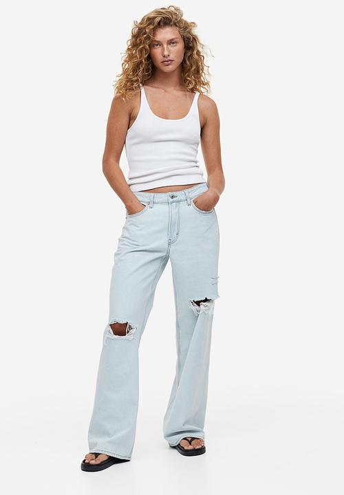 H&M - Curvy fit wide regular jeans - pale denim blue