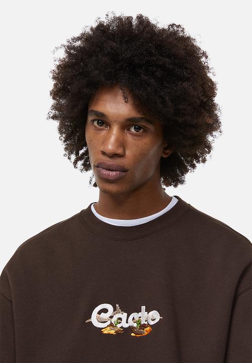 H&M - Relaxed fit printed sweatshirt - brown / cacto 