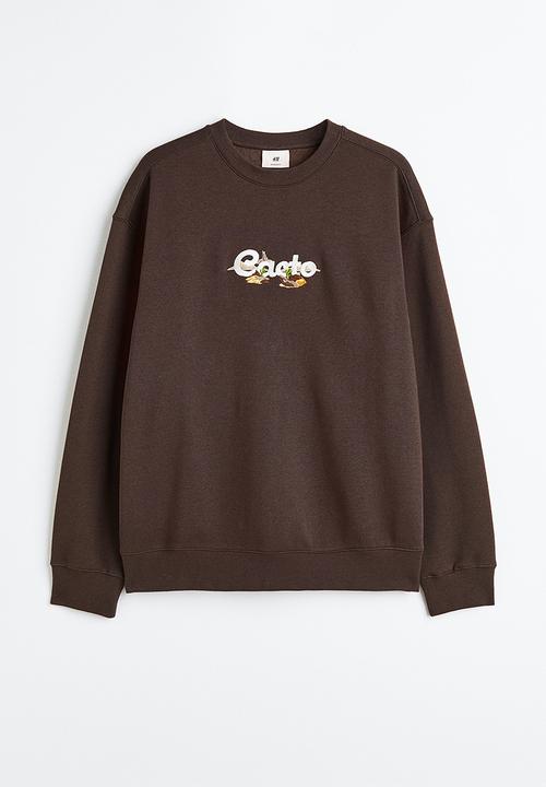 H&M - Relaxed fit printed sweatshirt - brown / cacto 