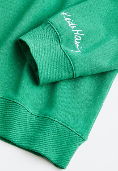 H&M - Relaxed fit sweatshirt - green/keith haring