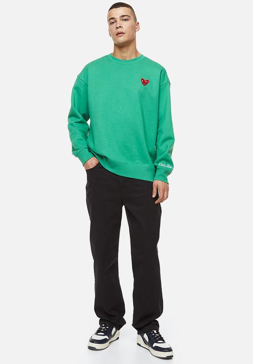H&M - Relaxed fit sweatshirt - green/keith haring