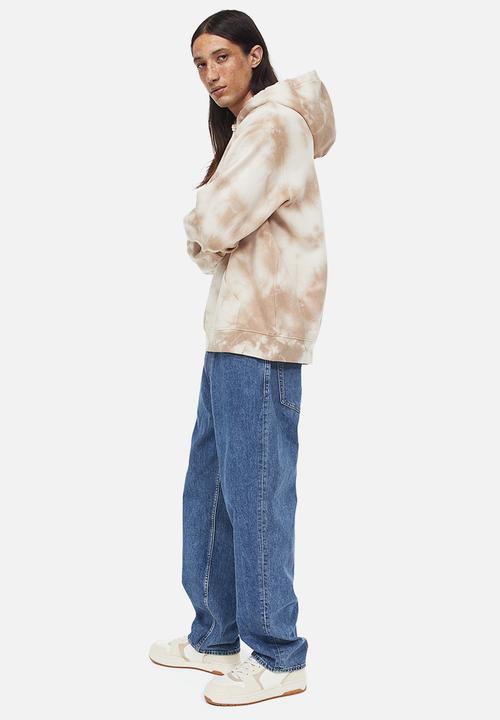 H&M - Relaxed fit printed hoodie - beige/restless university