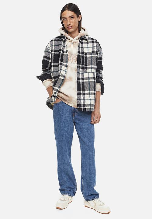 H&M - Relaxed fit printed hoodie - beige/restless university