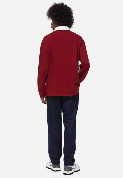 H&M - Relaxed fit rugby shirt - red/off path