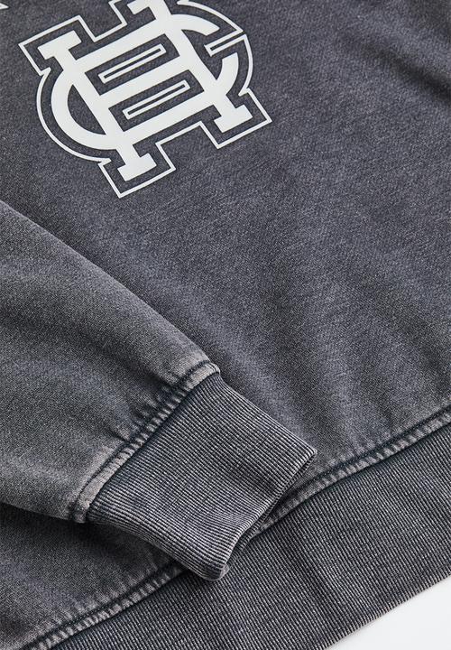 H&M - Oversized motif-detail sweatshirt - black/chicago 
