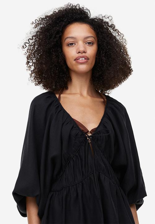 H&M - Oversized lyocell-blend dress - black