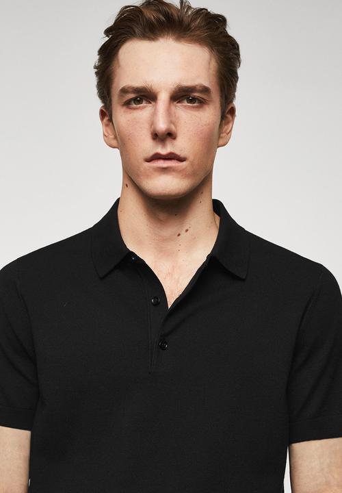 MANGO - Polo shirt arraona - black