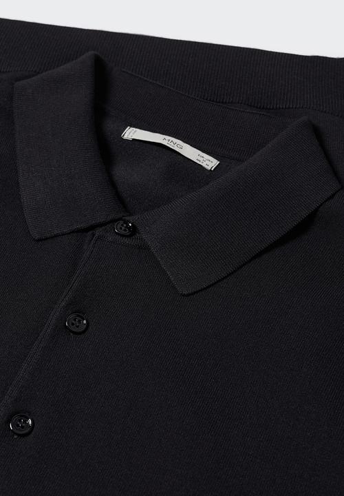 MANGO - Polo shirt arraona - black