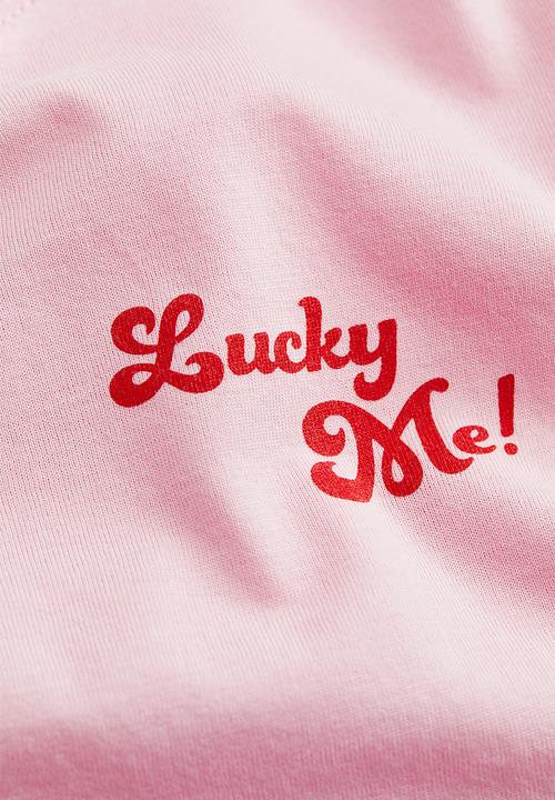 H&M - Printed top - light pink/lucky me! 