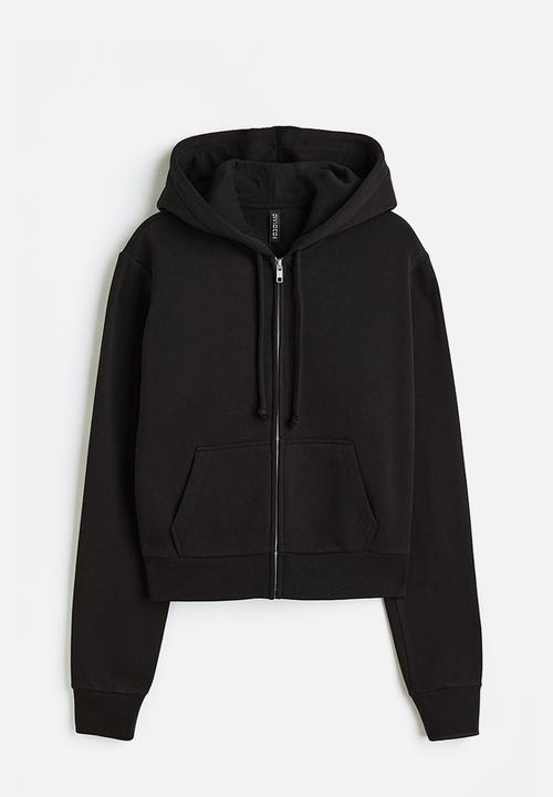 H&M - Short zip-through hoodie - black