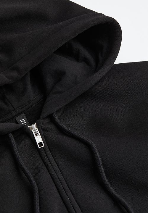 H&M - Short zip-through hoodie - black