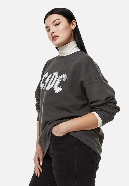 H&M - Oversized sweatshirt - dark grey/ac/dc 