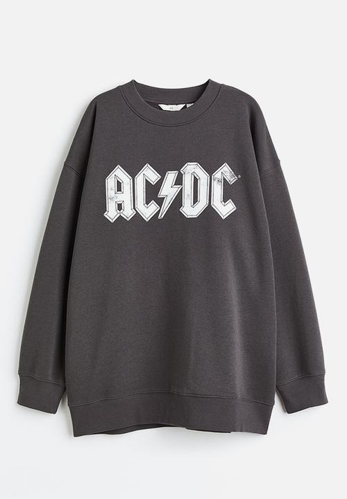 H&M - Oversized sweatshirt - dark grey/ac/dc 