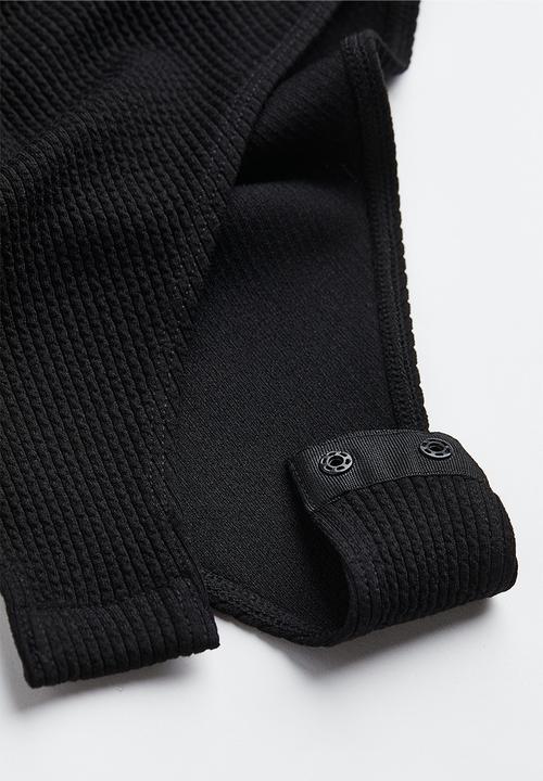 H&M - Ribbed jersey body - black