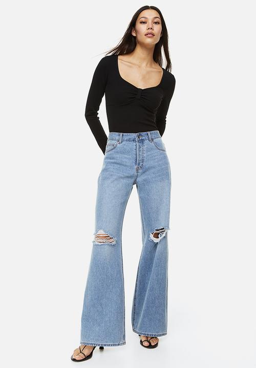 H&M - Ribbed jersey body - black