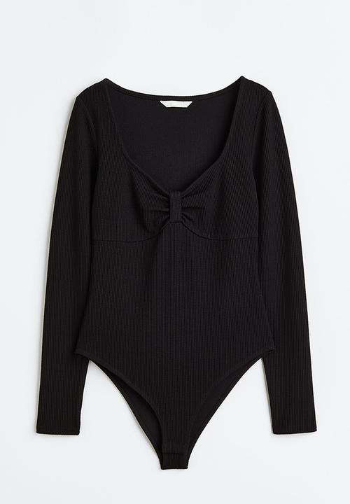 H&M - Ribbed jersey body - black