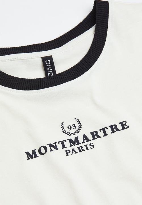 H&M - Printed cropped top - cream/montmartre 