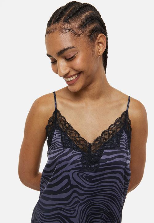 H&M - Pyjama cami top and shorts - purple 