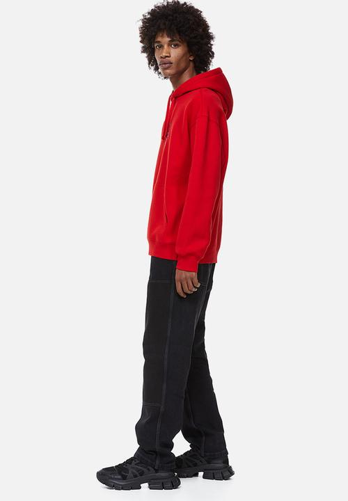 H&M - Relaxed fit printed hoodie - red / brighter future 