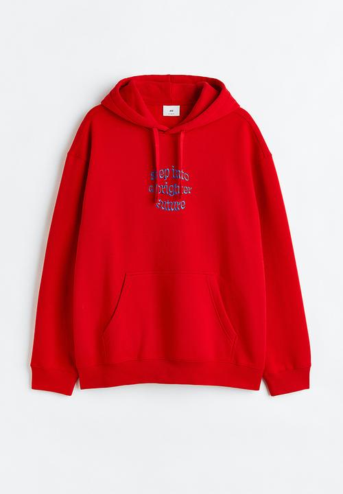 H&M - Relaxed fit printed hoodie - red / brighter future 