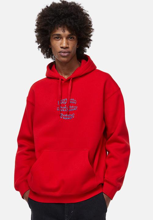 H&M - Relaxed fit printed hoodie - red / brighter future 