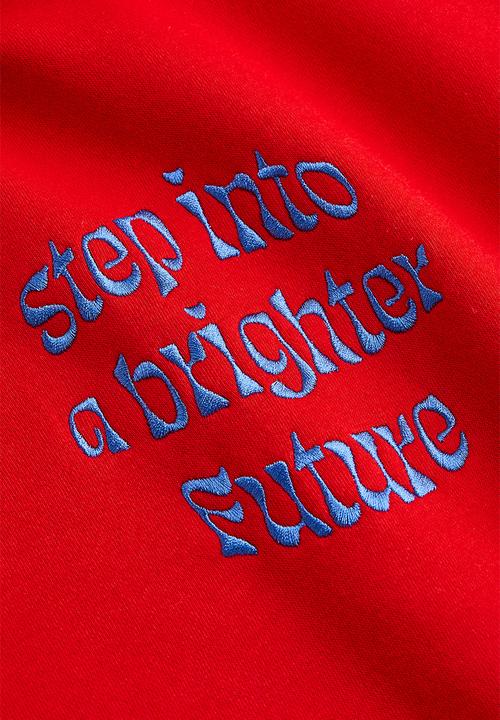 H&M - Relaxed fit printed hoodie - red / brighter future 