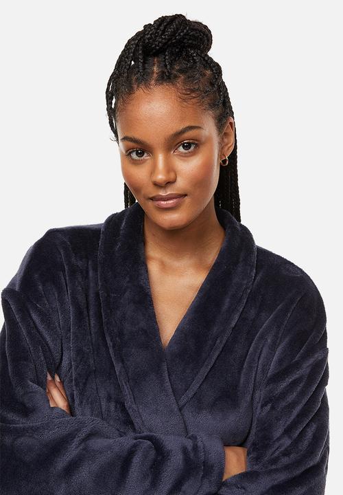 H&M - Fleece dressing gown - dark blue