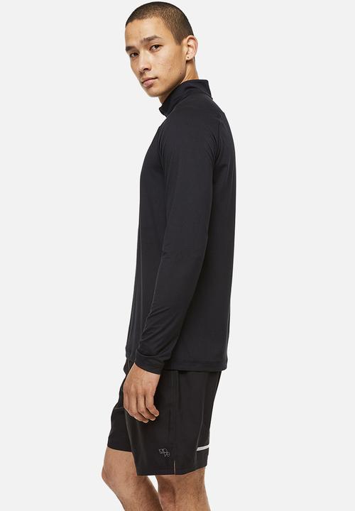 H&M - Long-sleeved sports top - black