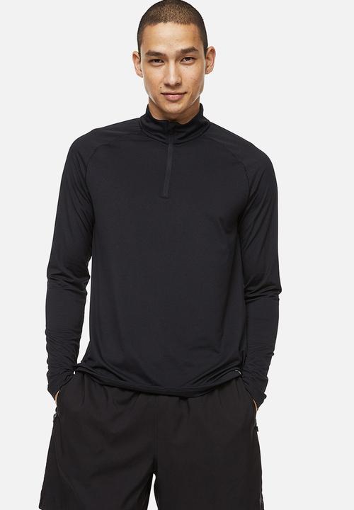 H&M - Long-sleeved sports top - black