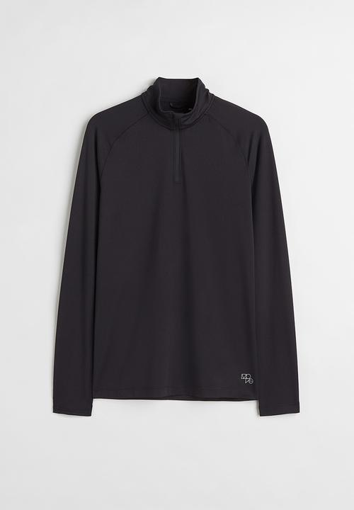 H&M - Long-sleeved sports top - black