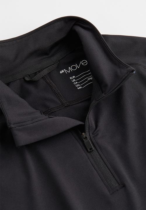 H&M - Long-sleeved sports top - black
