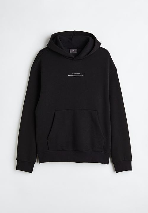 H&M - Relaxed fit printed hoodie - black / everywhere somewhere 