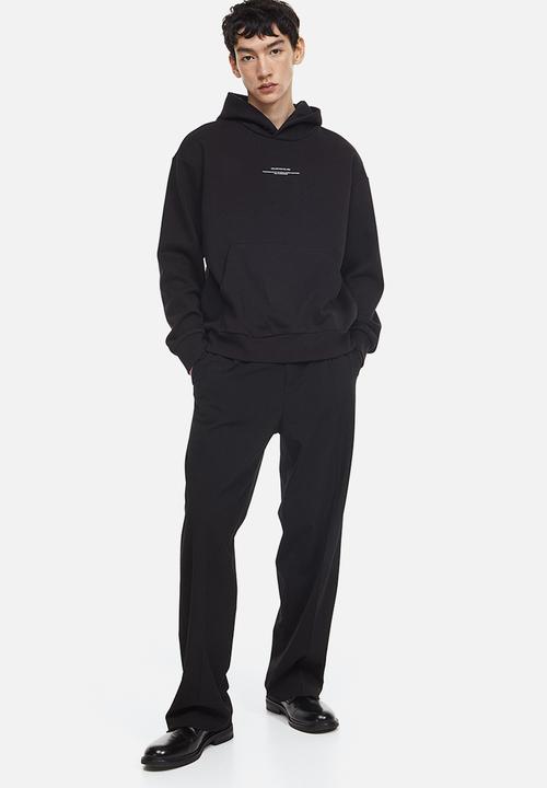 H&M - Relaxed fit printed hoodie - black / everywhere somewhere 