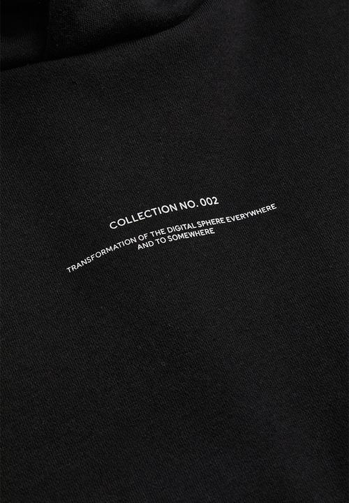 H&M - Relaxed fit printed hoodie - black / everywhere somewhere 