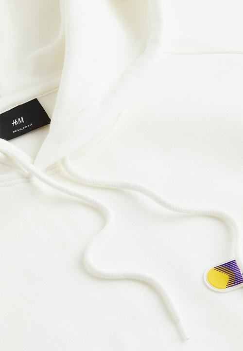 H&M - Relaxed fit printed hoodie - White / L.A. Core 
