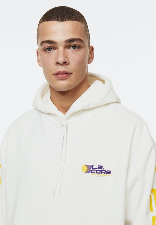 H&M - Relaxed fit printed hoodie - White / L.A. Core 