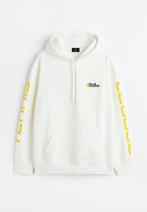 H&M - Relaxed fit printed hoodie - White / L.A. Core 