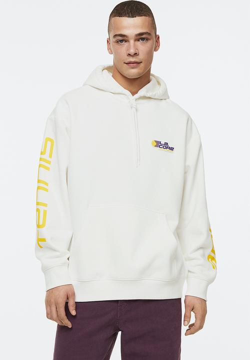 H&M - Relaxed fit printed hoodie - White / L.A. Core 