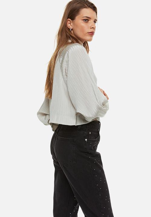H&M - Batwing-sleeved blouse - grey