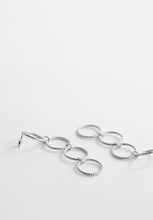 MANGO - Earrings arops - silver