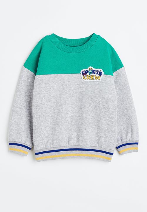 H&M - Oversized sweatshirt - light grey marl/block-coloured