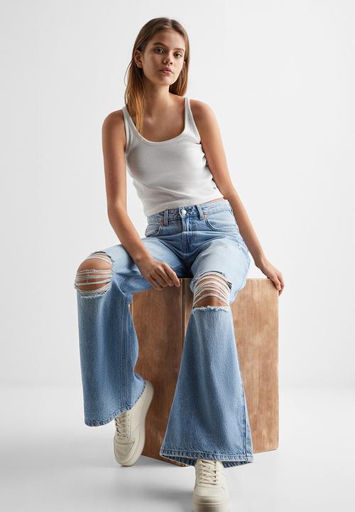 MANGO - Jeans rotos - light denim