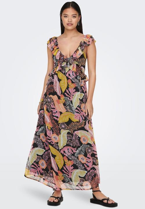 Jacqueline de Yong - Pixi open back midi dress wvn - multi