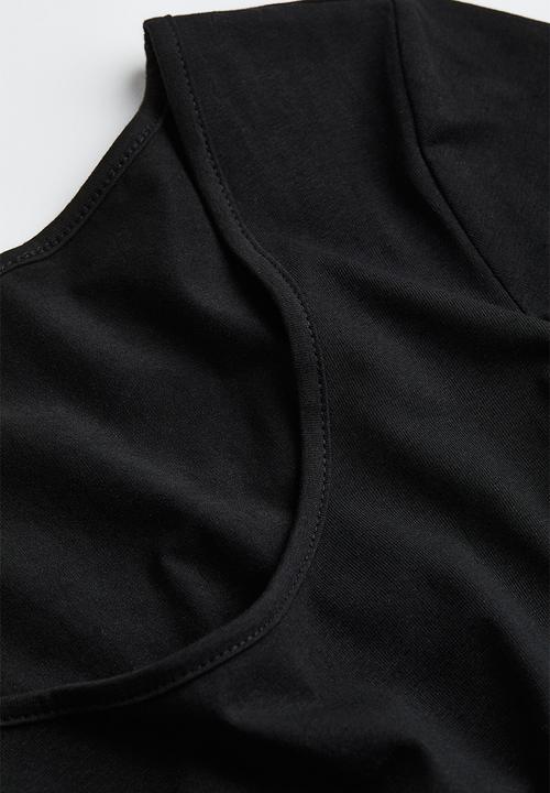 H&M - Cotton jersey top - black